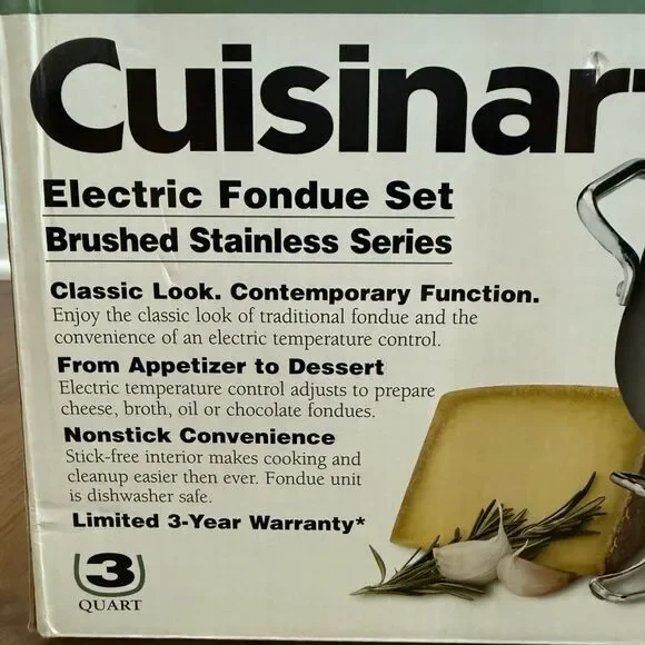 New Open Box Cuisinart Electric Fondue Pot CFO-3SS *Missing Forks* - Picture 2 of 10